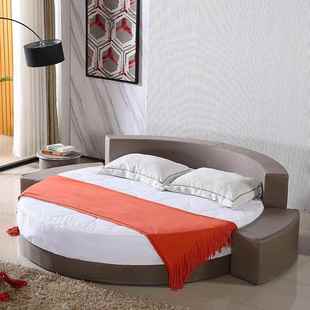 洗科技布圆床双床现免代简约主PFG题酒店形情侣床婚床卧人室圆公