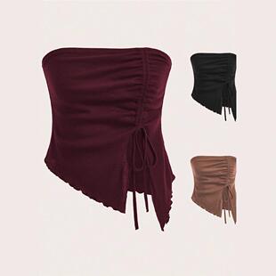 Women's Solid Color Ribbed Tank Top Casual Sleeveless Top