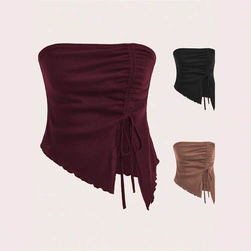 Women's Solid Color Ribbed Tank Top Casual Sleeveless Top