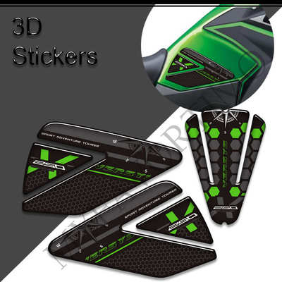 适用于川崎异兽versys x250油箱鱼骨3D立体贴纸挡风玻璃徽章徽标