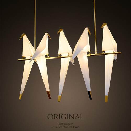 厂家北欧吧台灯创意个性千纸鹤客厅餐厅吊灯卧室书房小鸟灯