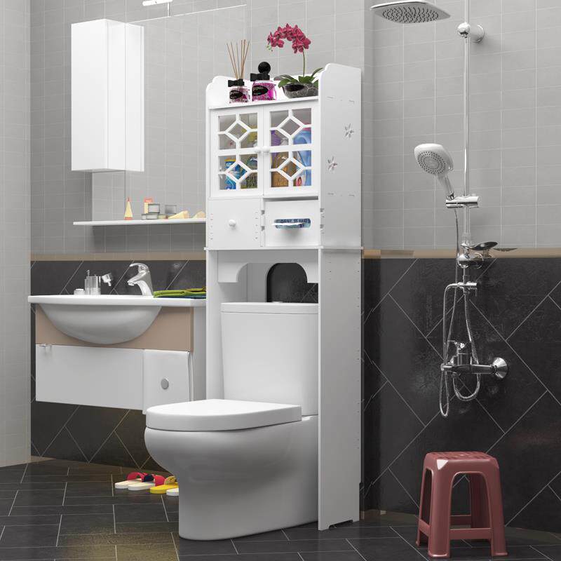 卫生间置物架落地多功能浴室洗衣机架子厕所马桶上方收纳柜免打孔