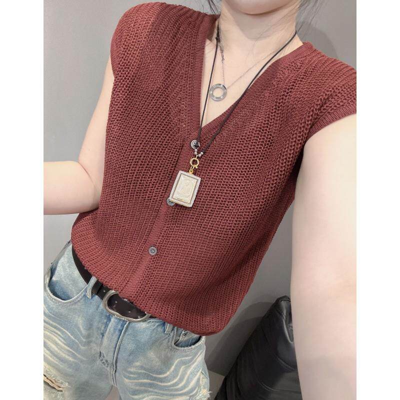 香港夏季新款性感镂空短袖开襟外套女针织衫修身外搭V领罩衫叠穿