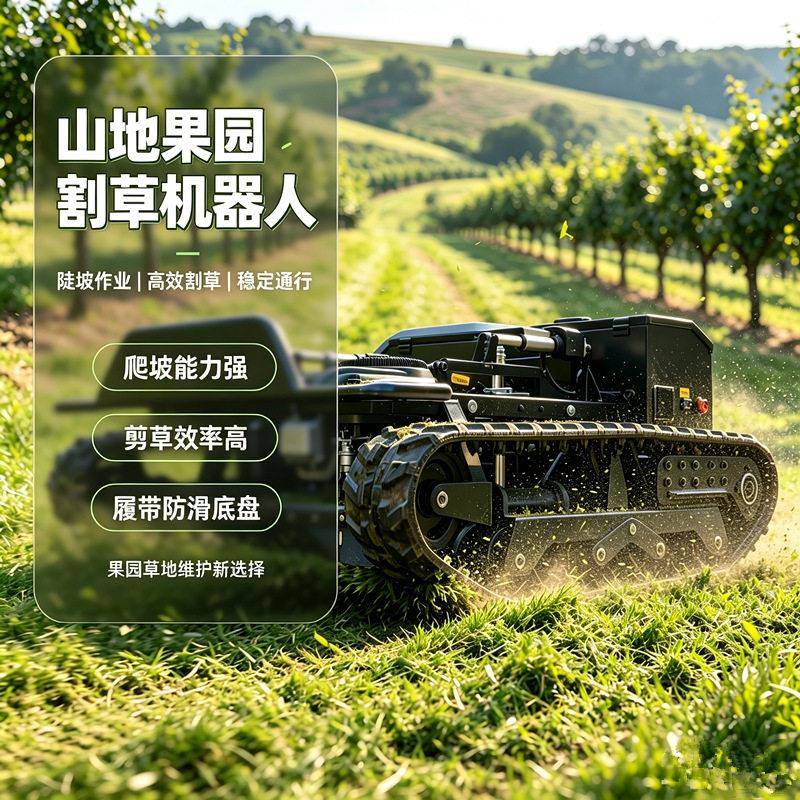 越野智能马割草机大力边坡堤式坝剪草机履带式遥控果园除草机