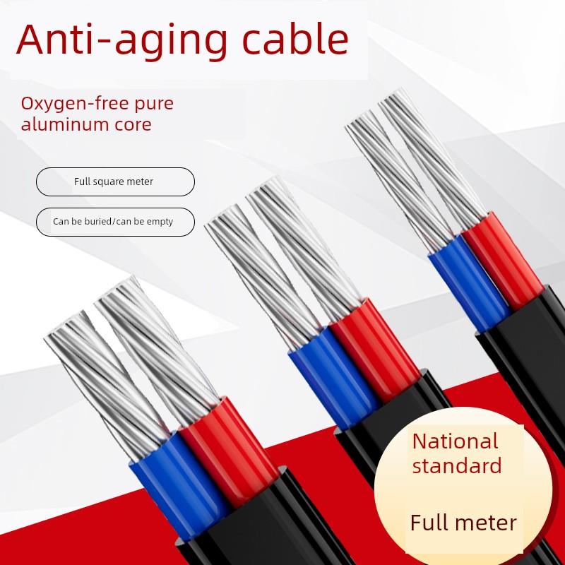 国家标准双芯电缆铝芯户外防晒2.5 4 6 10 16 25平方米双芯线铝芯