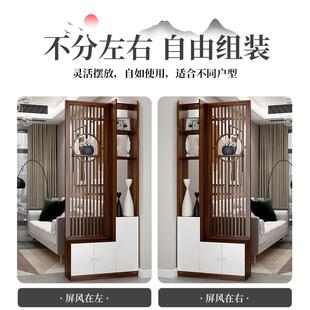 奢风入户风断柜客厅玄关柜正对进门口遮挡实395屏木置物隔架博古
