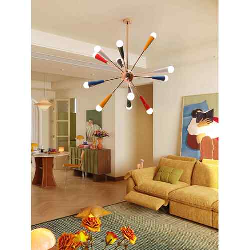 意大利Sputnik彩色烟花分子灯设计师孟菲斯儿童客厅卧室楼梯吊灯