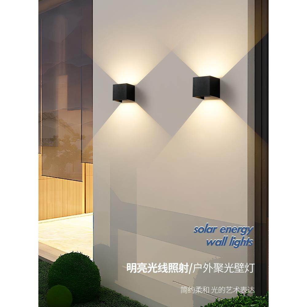 LED壁灯户外防水洗墙灯双头射灯室外酒店庭院别墅外墙过道阳台灯