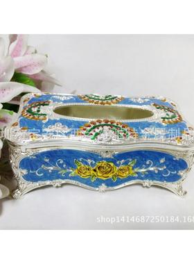 维雅特高档式锌抽合金纸巾盒纸盒酒店宾馆用家欧DJE用大号纸车抽