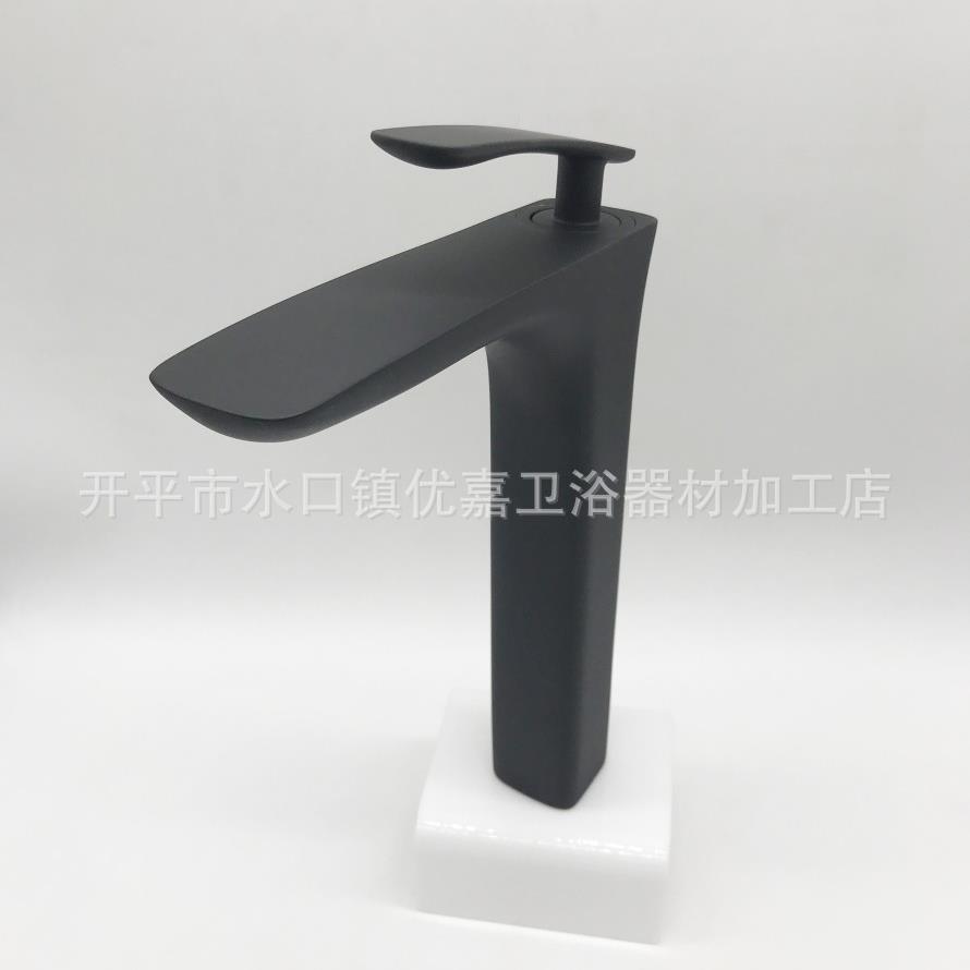 新款直销开平优嘉卫浴 面盆水龙头 黑色龙头工业风台上盆面盆冷热