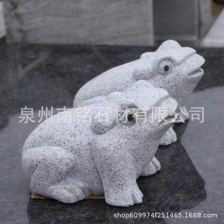 广场石头喷水青蛙 寺庙水池石雕金蝉蛤蟆摆件 大理石吉祥石蛙