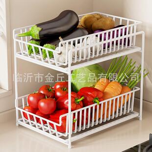 厨房置物架放蔬菜果蔬收纳筐架子菜篮子多功能台面收纳菜架