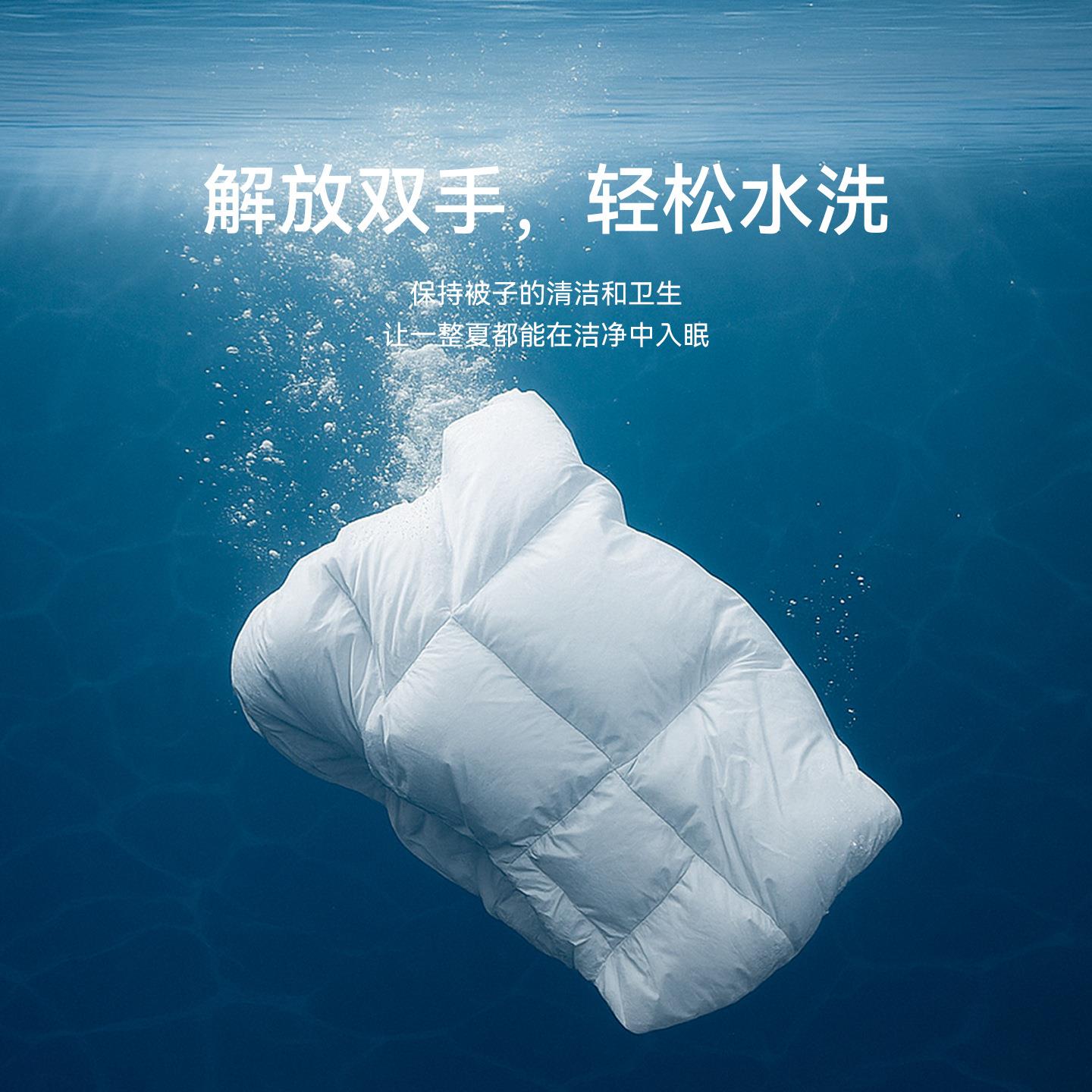鸿基四季羽绒被95白鹅绒被空调被芯透气夏季可水洗夏凉被子