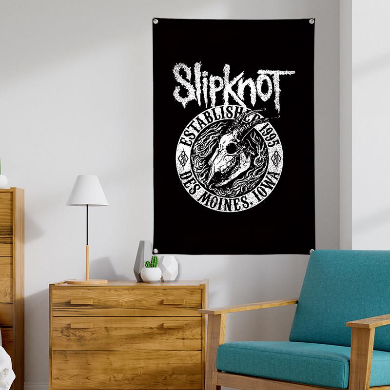 酒吧墙壁装饰背景布卧室重金属摇滚Slipknot活结乐队工作室墙挂布