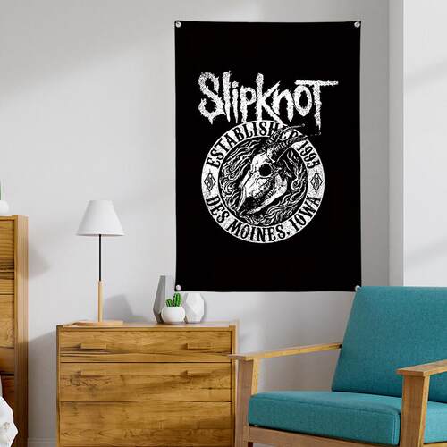酒吧墙壁装饰背景布卧室重金属摇滚Slipknot活结乐队工作室墙挂布
