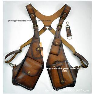 欧美覆古皮革背带腋下挎包男女士户外方包手机包underarm satchel