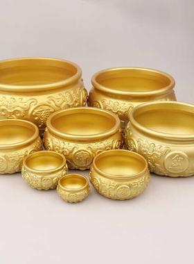 黄铜双鱼聚宝盆金色摆件中式摆设家居客厅电视柜装饰品乔迁送礼品