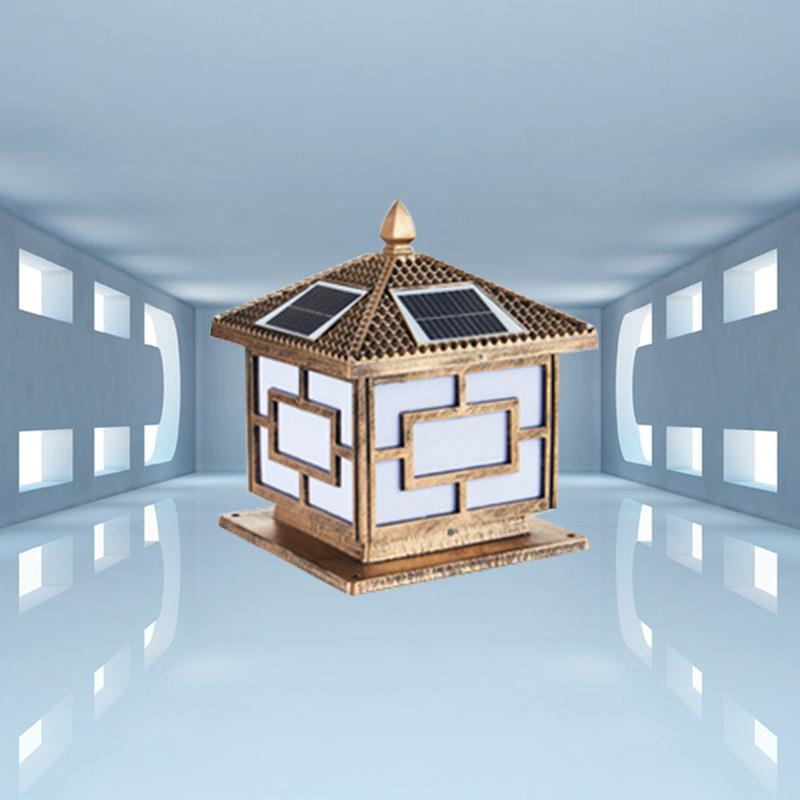 太阳能柱头灯家用室外庭院灯户外感应防水围墙灯花园别墅门柱子灯