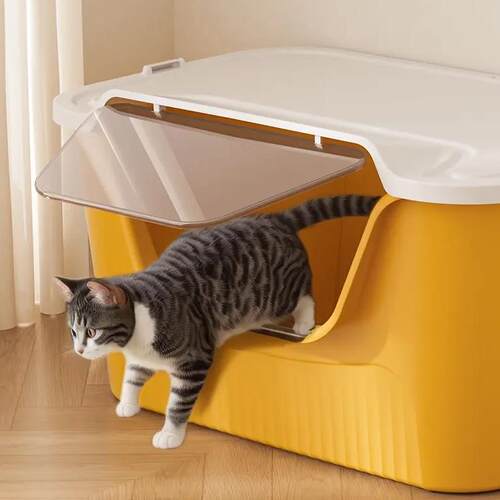 猫砂盆盖子猫砂盆封闭式带可拆卸防外溅巨无霸猫猫砂盆有盖盖子