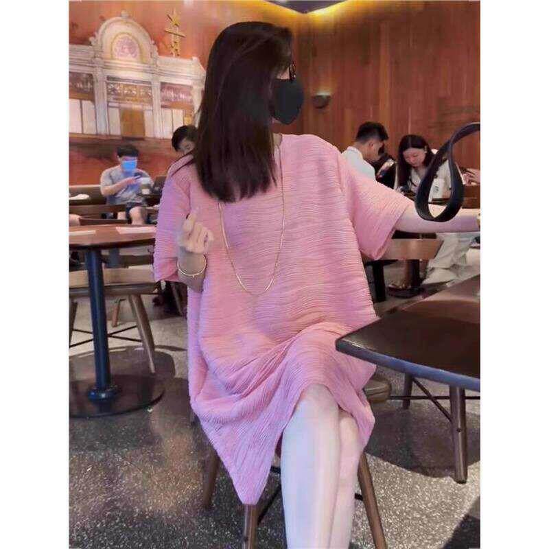 欧洲站2026夏装新款气质减龄少女感温柔风韩剧富家千金粉色连衣裙