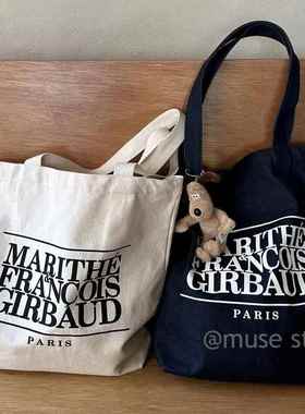 韩国设计师品牌23春MARITHE FRANCOIS GIRBAUD字母帆布单肩包ins