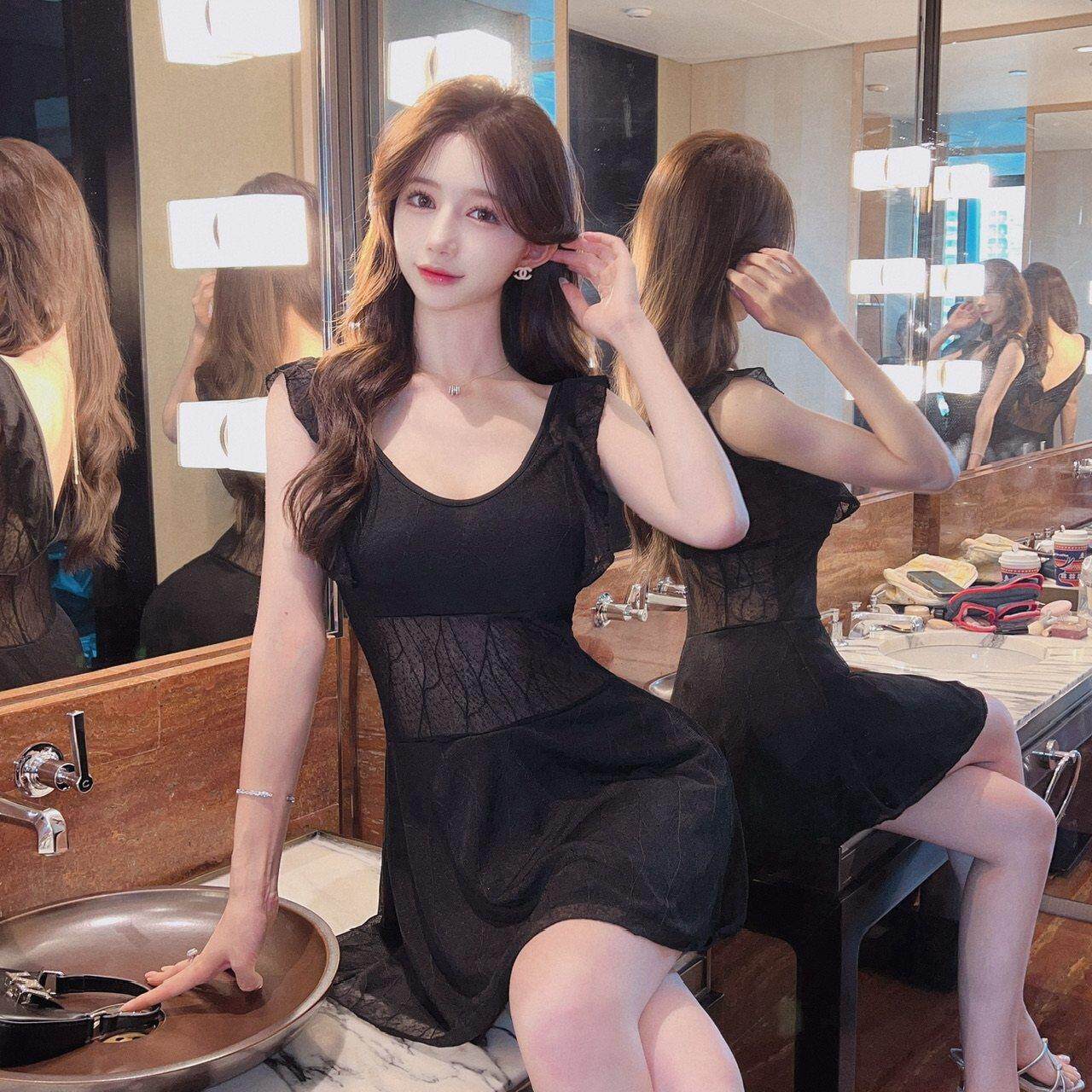 性感连衣裙女按摩足浴桑拿技师工作服夜场技师工衣显瘦短裙