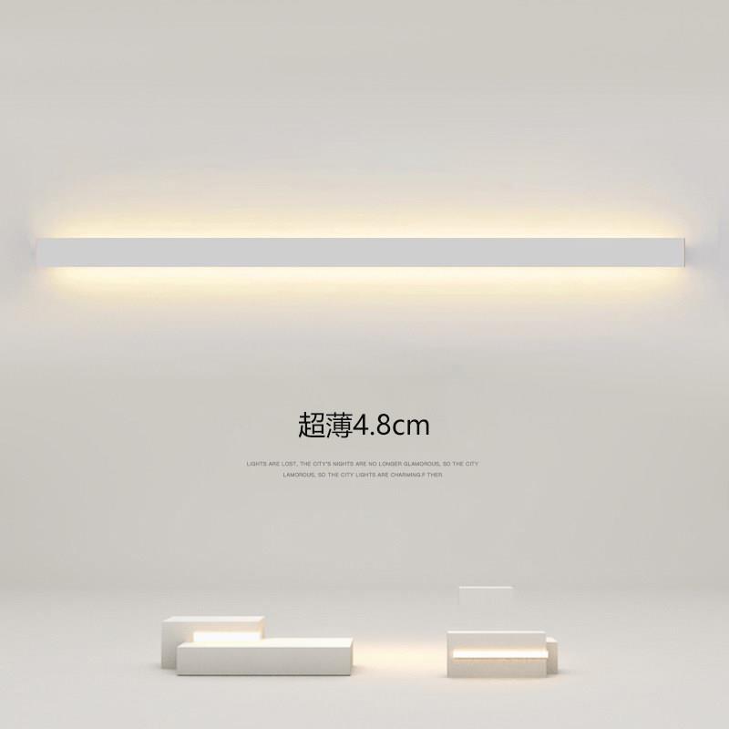 极简长条壁灯白色超薄两侧发光现代简约客厅背景墙灯卧室床头灯