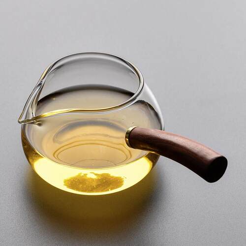 耐热玻璃公道杯茶漏一体分茶器过滤加厚侧把茶海茶滤网功夫茶具