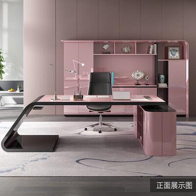 漆办公桌简约现代女老桌时尚总裁桌办烤台公室经理主管大MEL-023