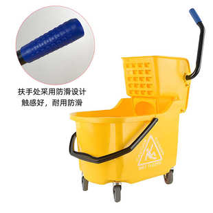 拖把挤水车酒店清洁用品家用拖地桶厂家批发 商用榨水车32L手压式