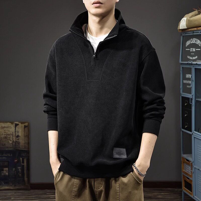 it Afternnaths潮牌半拉链立领卫衣男春秋新款雪尼尔上衣休闲外套