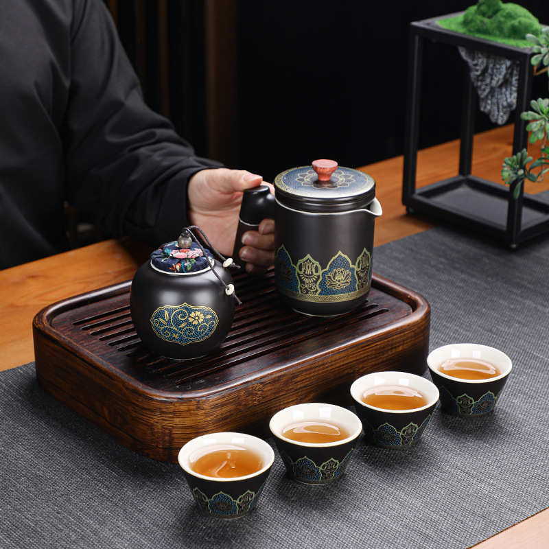 泡茶壶便携包陶瓷快客杯户外旅行功夫茶具套装一壶三杯印logo