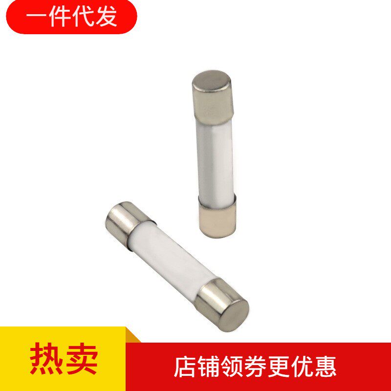 100只 陶瓷保险丝管R055熔断器熔芯5*25mm 1A 2A 10A 1 20A