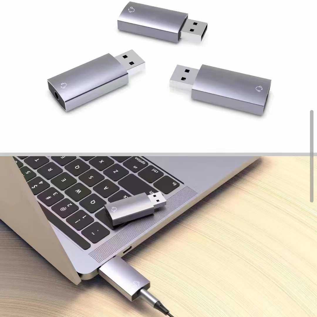 数字声卡USB TO 3.5mm切换器4节音频耳麦二合一立体声输入输出支