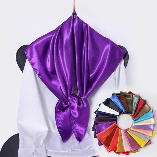 90cm solid color square scarf for women 90cm纯色方巾女士围脖