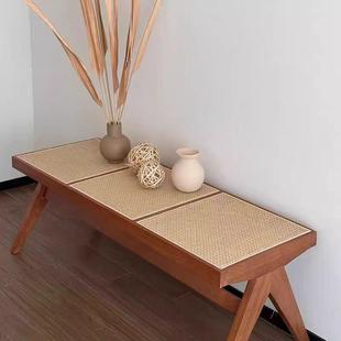 藤编长凳K凳单人双人三人编藤民宿简约大方舒适美观简洁床头床尾