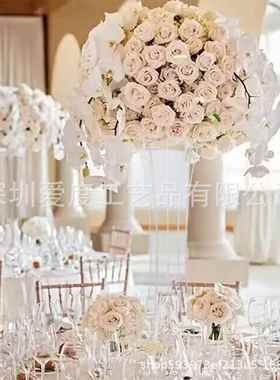跨境透明亚克力路引生日派对婚礼酒店西餐厅宴会厅酒桌花艺装饰品
