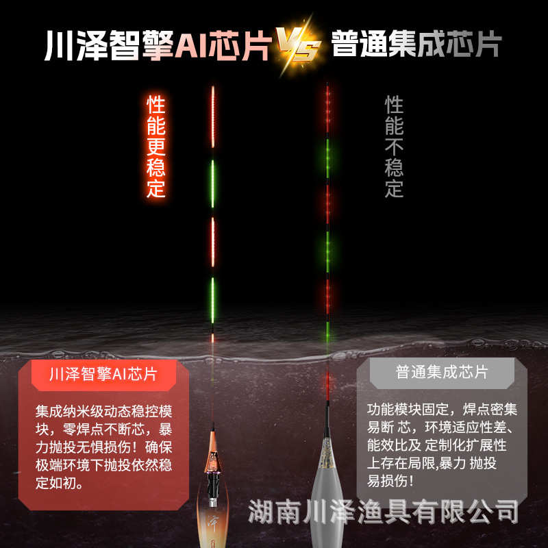 川泽EG一体LED灯珠尾316夜光漂咬钩变色清晰醒目浮漂钓鱼漂电子漂