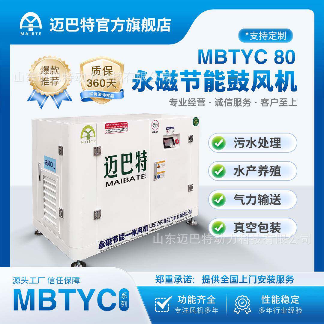 MBTYC80永磁节能鼓风机静音风机污水处理设备节能降噪低噪音