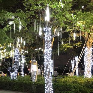 飾燈 太陽能流星雨彩燈led閃燈滿天星戶外防水量化庭院公園掛樹裝