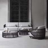 创意休闲藤编沙发户外藤椅防水防晒花园庭院民宿阳台露天桌椅家具