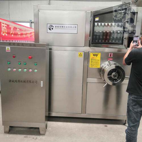 破碎绞肉一体机精诚合作宠物食品撕碎设备鸡头粉碎机200目