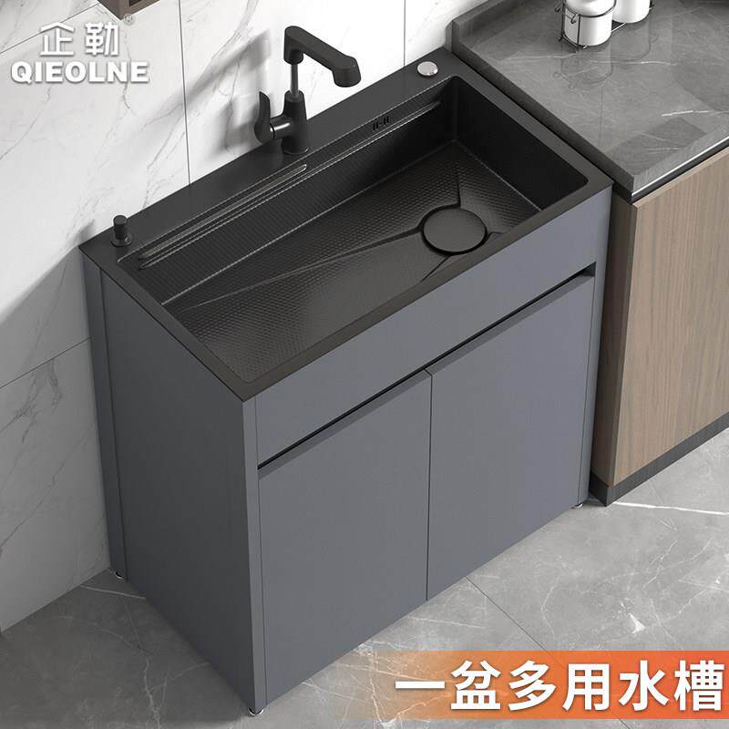 商用厨房不锈钢水槽大单槽一体柜落地式洗碗池加深洗菜盆水池橱柜
