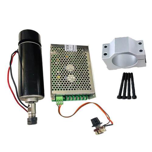 500W 风冷主轴电机+调速器+夹具 PCB雕刻机主轴ER11 12000转/分钟