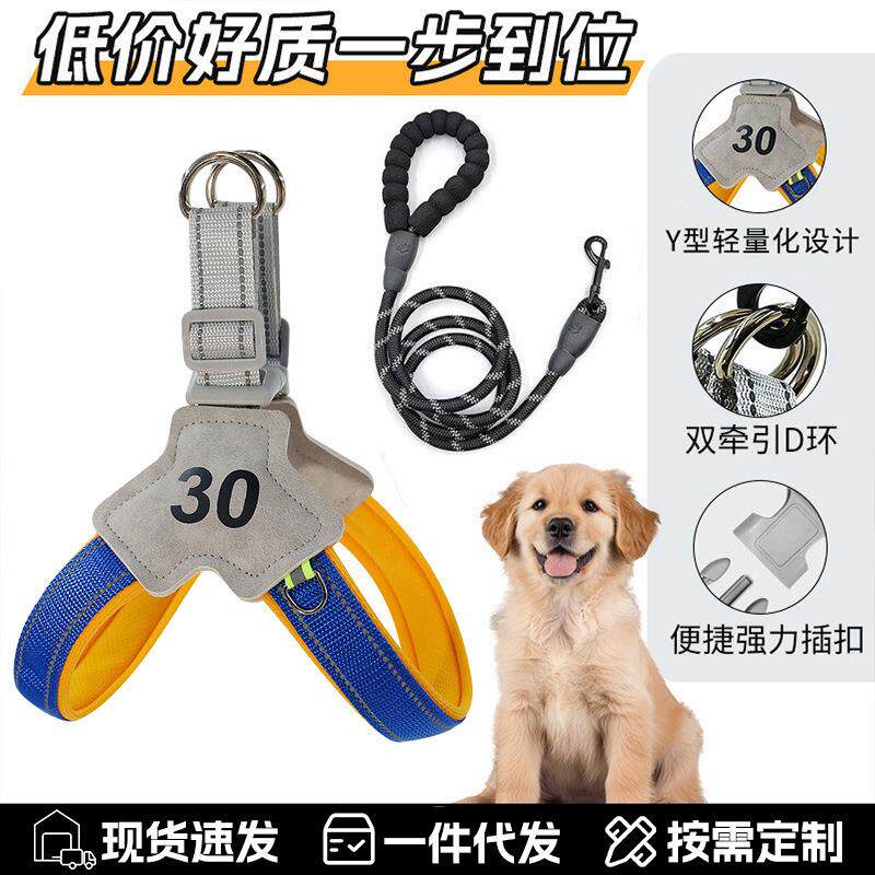 宠物狗狗牵引绳胸背小型犬狗狗胸背狗绳外出专用p绳宠物用品