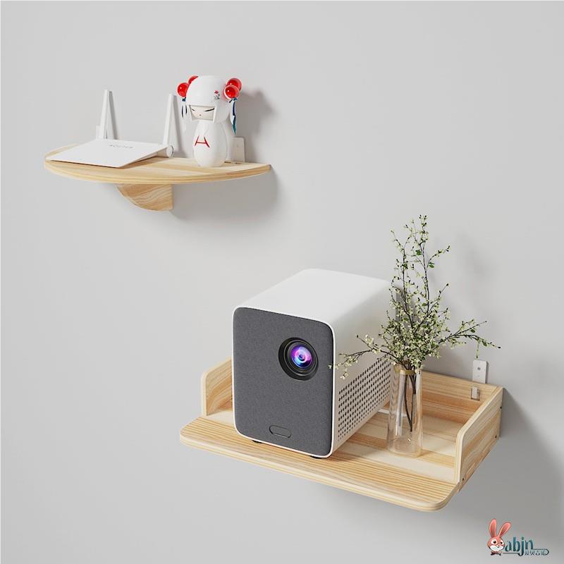 实木投影仪支架免打孔托盘架子投影架收纳盒固定挂架悬挂盒子床头