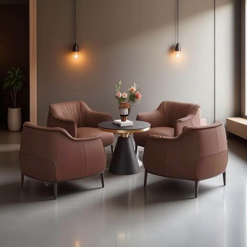 现代简约客厅阳台单人休闲沙发椅商务办公接待会客洽谈桌椅组合