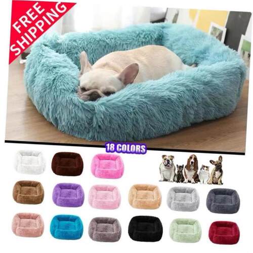 soft square pet dog bed cat plush sleeping artifact soothing