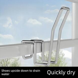 【天猫正品】晾鞋架晒鞋神器阳台防盗窗收纳挂鞋钩凉鞋架子不锈钢