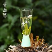 高足玉兰花茶杯家用耐高温玻璃杯主人杯纯手工中式 高档品茗杯